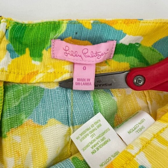 Lilly Pulitzer Deenie Shorts Sunglow Yellow Size 0 Floral - Picture 8 of 8